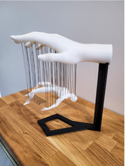 Overtaken - Modern Sculpture Hanging Hands Art