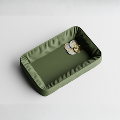 Nuvia Soft-Touch 3D Printed Valet Tray - Modern Minimal Catchall Dish for Keys, Coins & Desk Essentials
