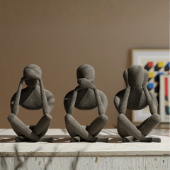 No Evil Trio - Minimalist Modern Sculptures Inspired by the Timeless Proverb