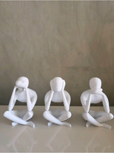 No Evil Trio - Minimalist Modern Sculptures Inspired by the Timeless Proverb