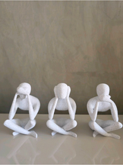 No Evil Trio - Minimalist Modern Sculptures Inspired by the Timeless Proverb