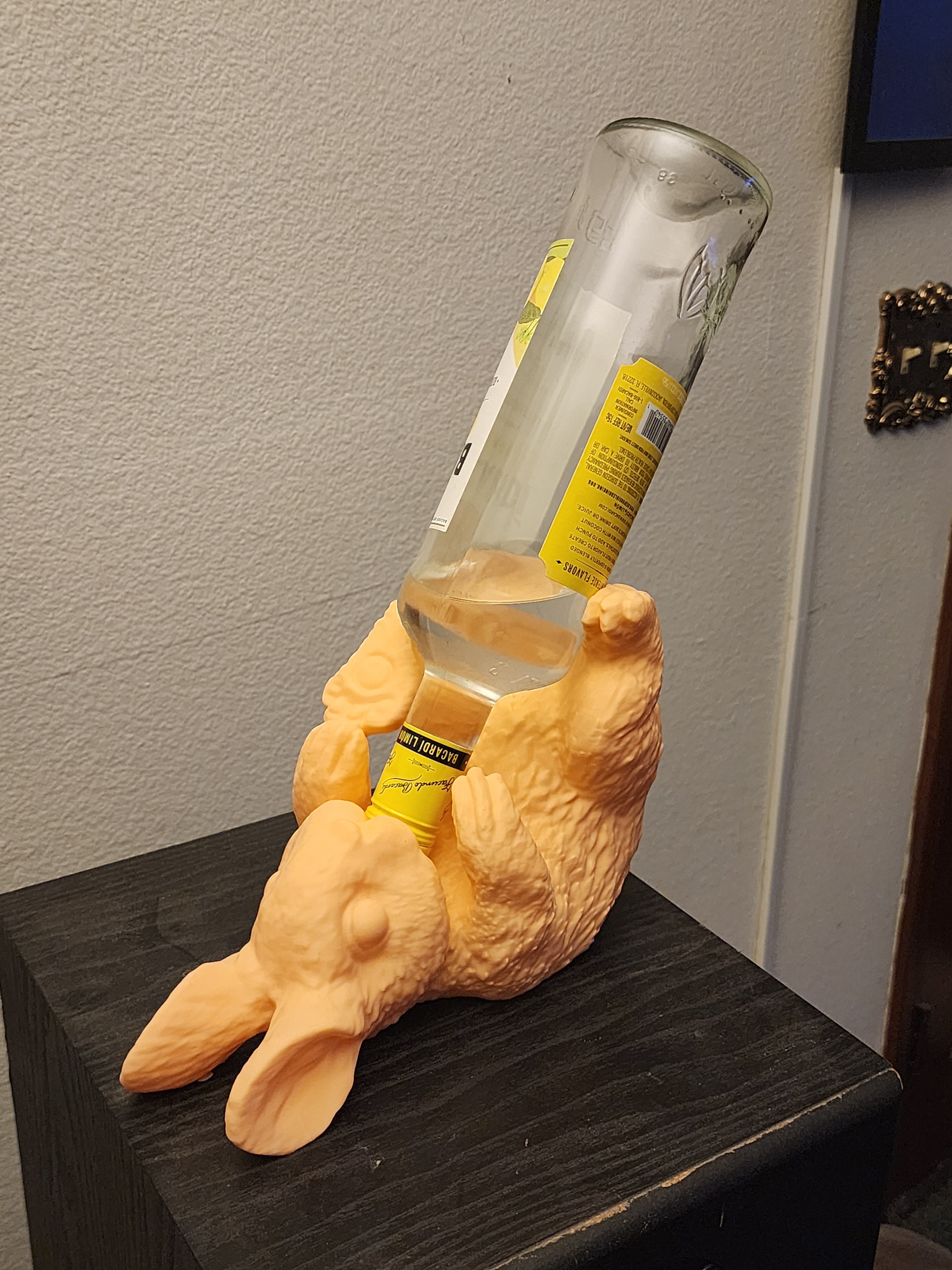 Bottoms Up Bunny Bottle Holder 8.4 width  4.4 height