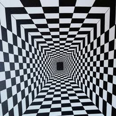 Lost in the Illusion or Mind Maze Canvas wall Art $30 unframed $40 framed