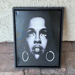 Lauryn Hill Black Canvas — 12×16