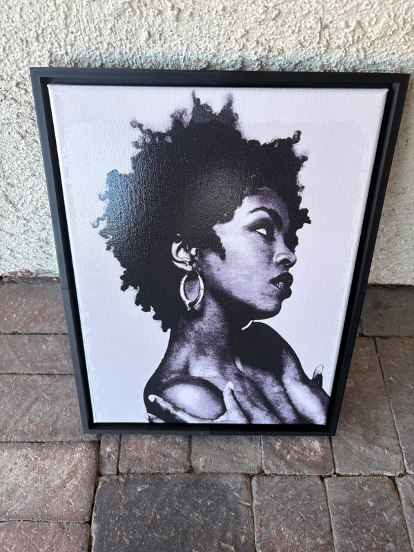 Lauryn Hill Black & White Canvas — 12×16