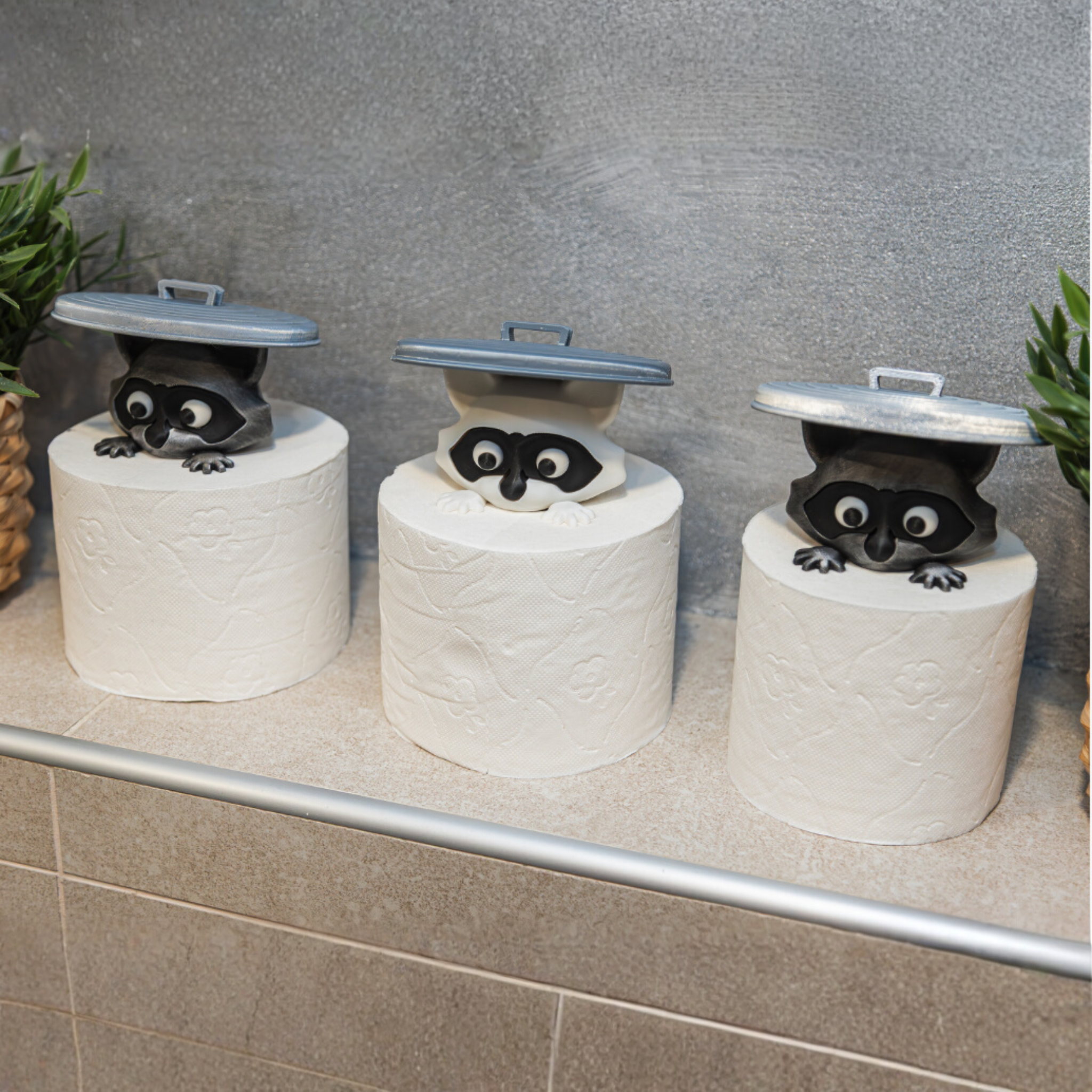 Toilet Paper Bandits! Spare toilet paper holder