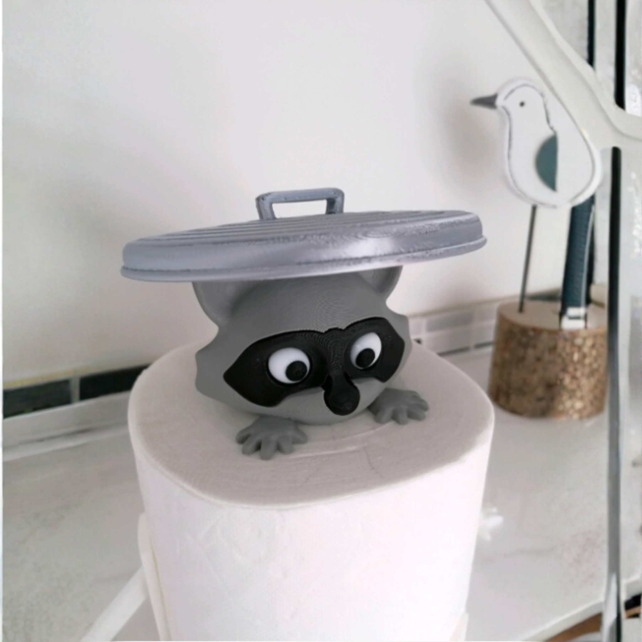 Toilet Paper Bandits! Spare toilet paper holder