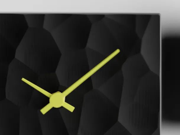 Voronoi Edition Clock – Modern Geometric Timepiece in Matte Black | Minimal Design Decor