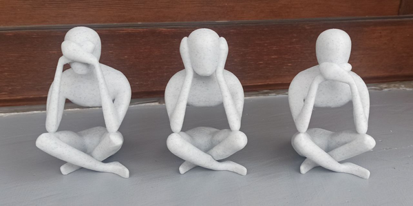 No Evil Trio - Minimalist Modern Sculptures Inspired by the Timeless Proverb