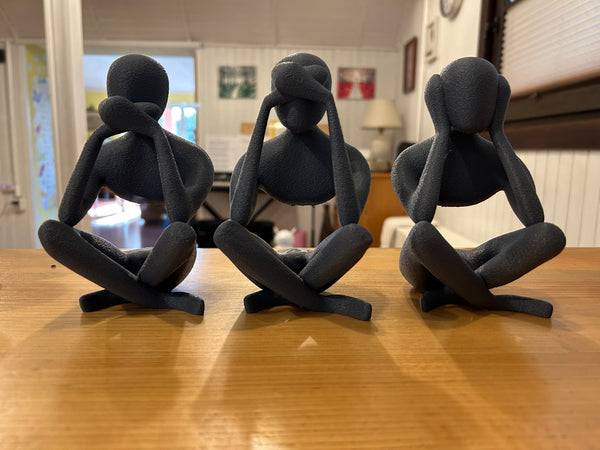 No Evil Trio - Minimalist Modern Sculptures Inspired by the Timeless Proverb