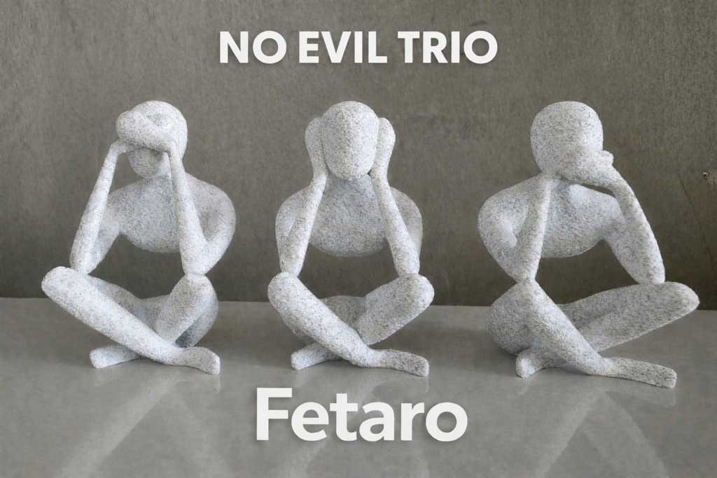 No Evil Trio - Minimalist Modern Sculptures Inspired by the Timeless Proverb