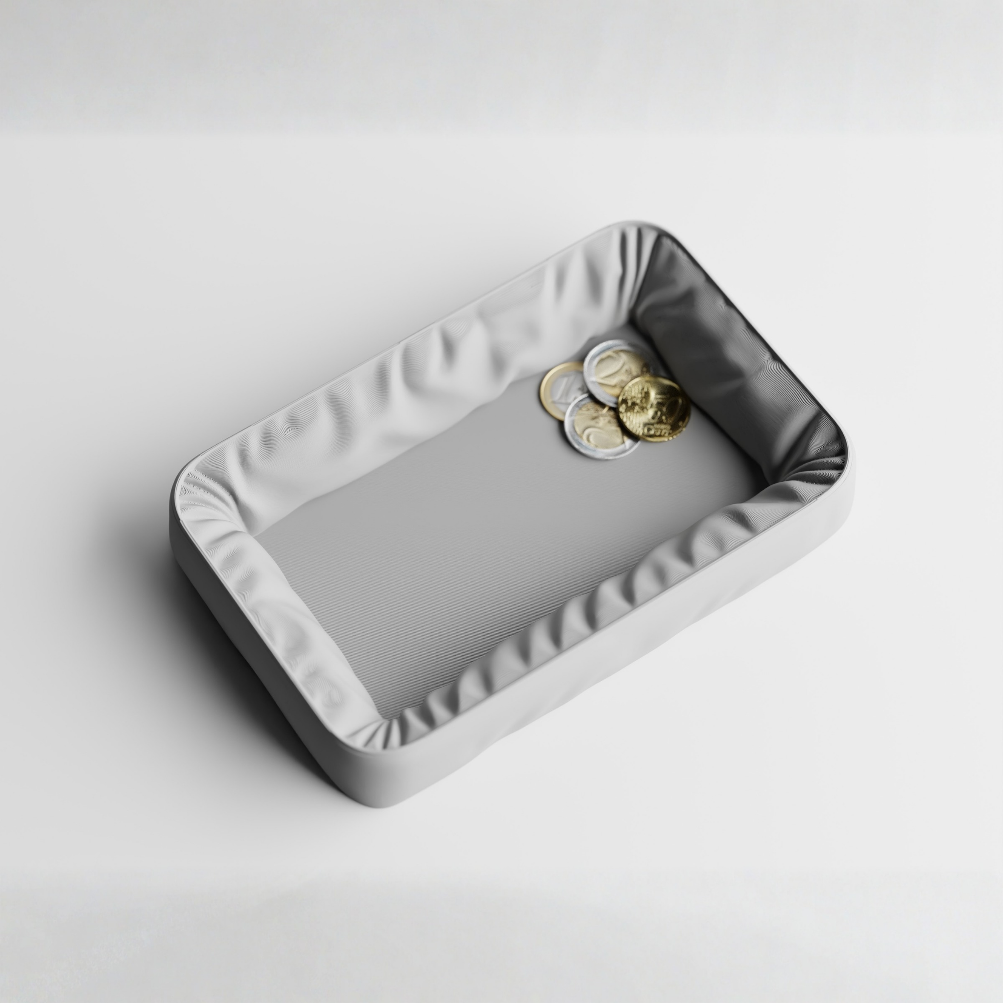 Nuvia Soft-Touch 3D Printed Valet Tray - Modern Minimal Catchall Dish for Keys, Coins & Desk Essentials