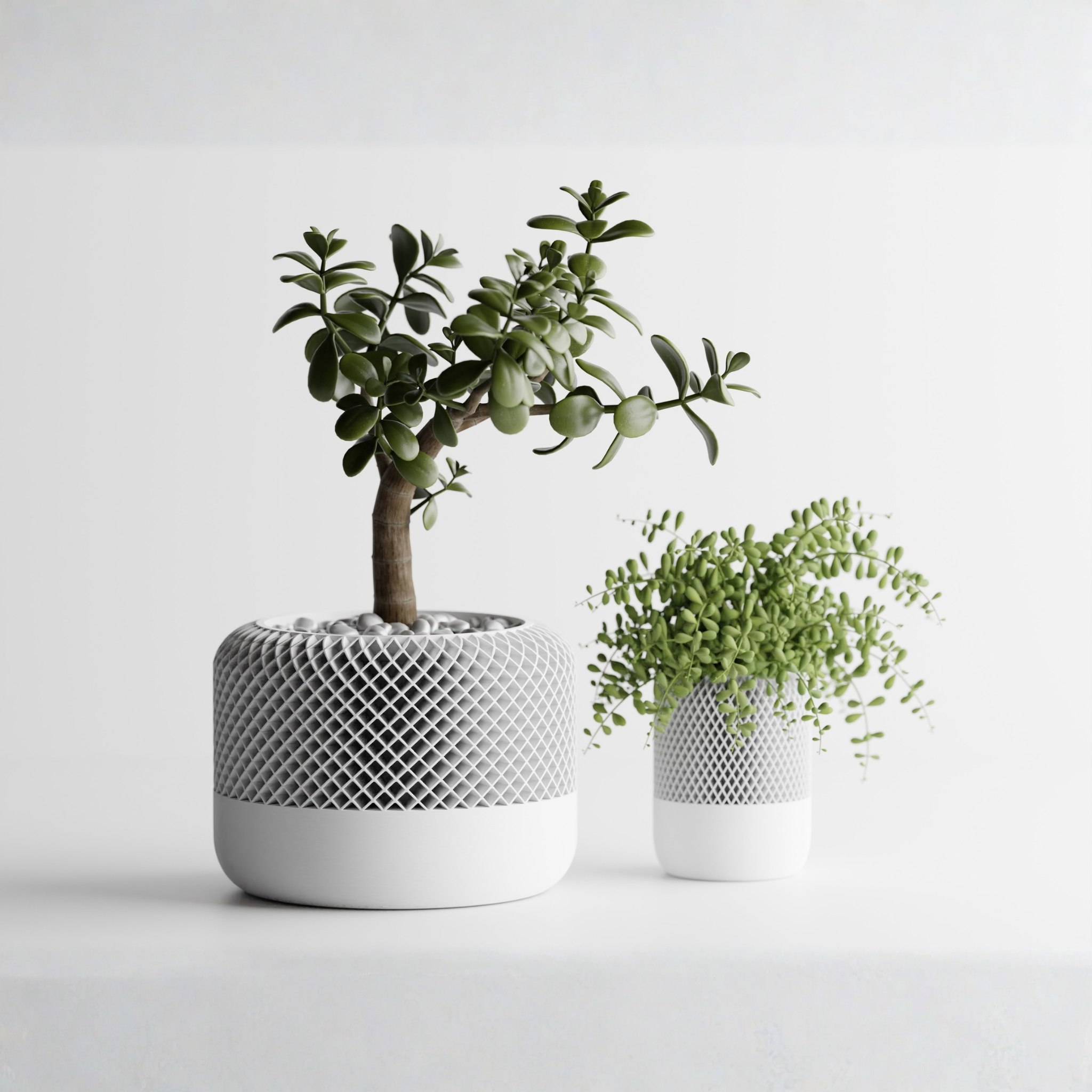 Round Modern Apple HomePod Style Plant Pot Vases Secondary image
