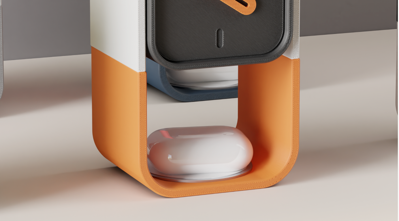 Desk Clock With Airpod Charger and Storage
