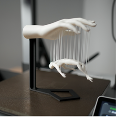 Overtaken - Modern Sculpture Hanging Hands Art