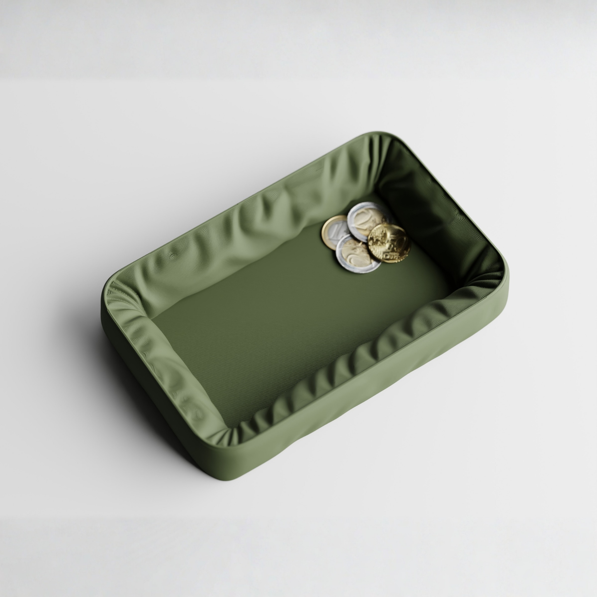 Nuvia Soft-Touch 3D Printed Valet Tray - Modern Minimal Catchall Dish for Keys, Coins & Desk Essentials