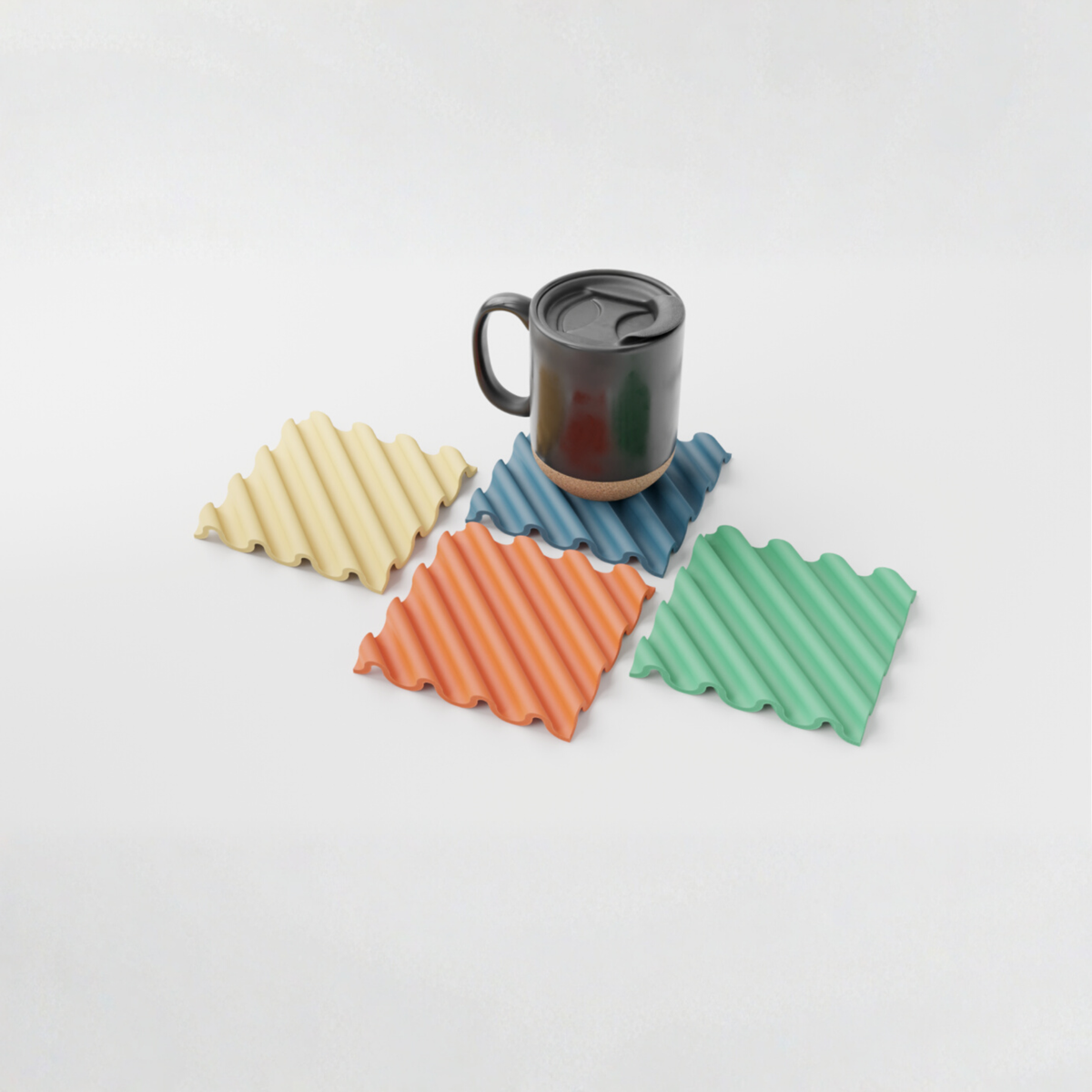 Wavey Coasters – Modern Interlocking Drink Coasters for Home & Office