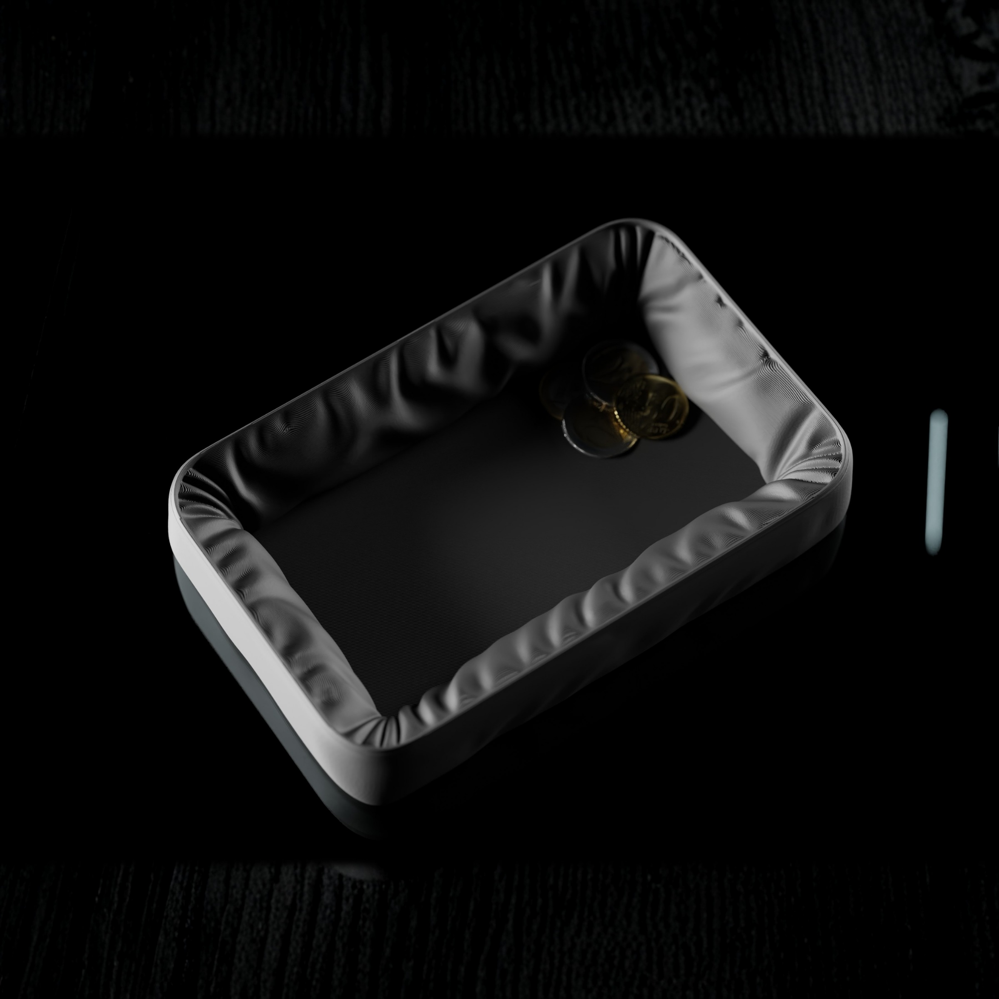 Nuvia Soft-Touch 3D Printed Valet Tray - Modern Minimal Catchall Dish for Keys, Coins & Desk Essentials