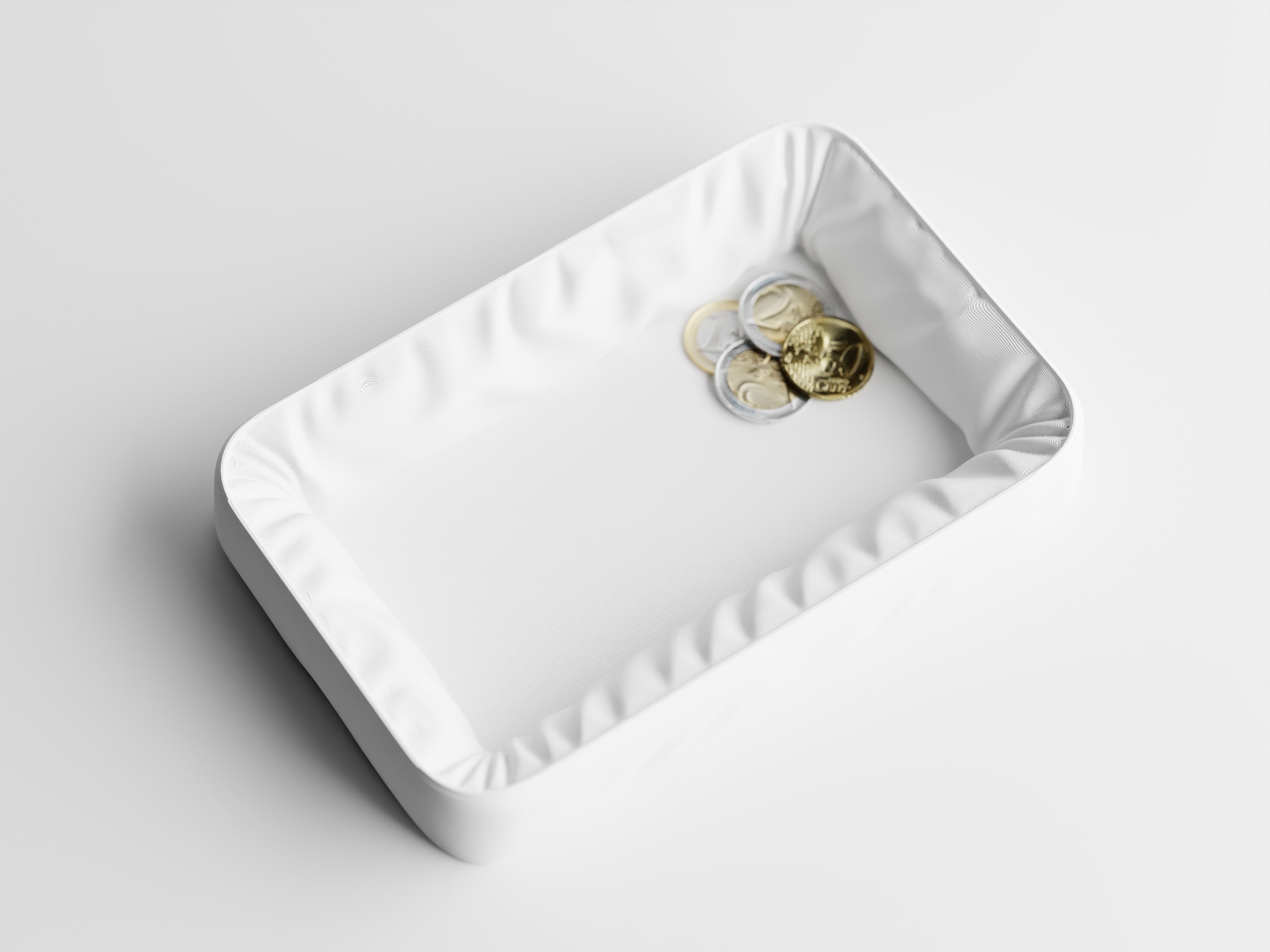 Nuvia Soft-Touch 3D Printed Valet Tray - Modern Minimal Catchall Dish for Keys, Coins & Desk Essentials