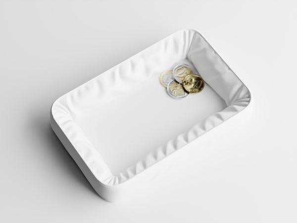 Nuvia Soft-Touch 3D Printed Valet Tray - Modern Minimal Catchall Dish for Keys, Coins & Desk Essentials