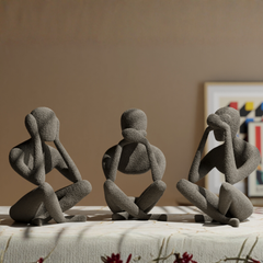 No Evil Trio - Minimalist Modern Sculptures Inspired by the Timeless Proverb