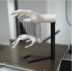 Overtaken - Modern Sculpture Hanging Hands Art