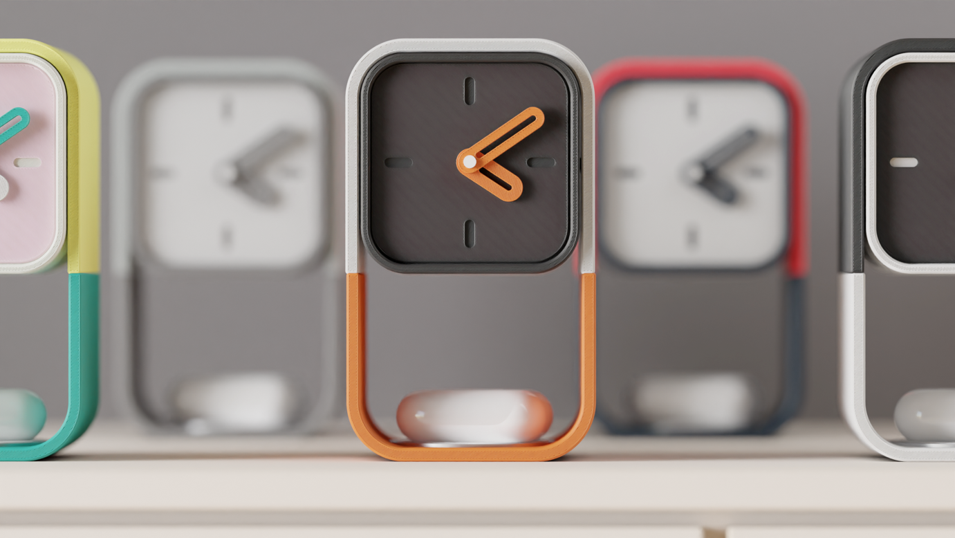 Desk Clock With Airpod Charger and Storage